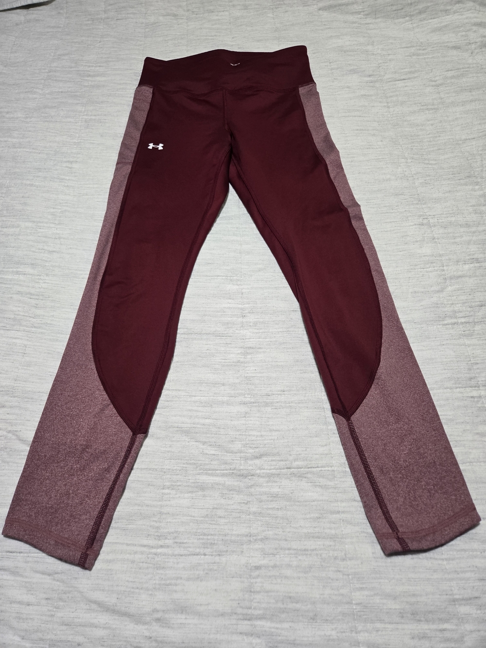 Under Armour Womens Burgundy and Heathered Maroon Leggings - Picture 2 of 9